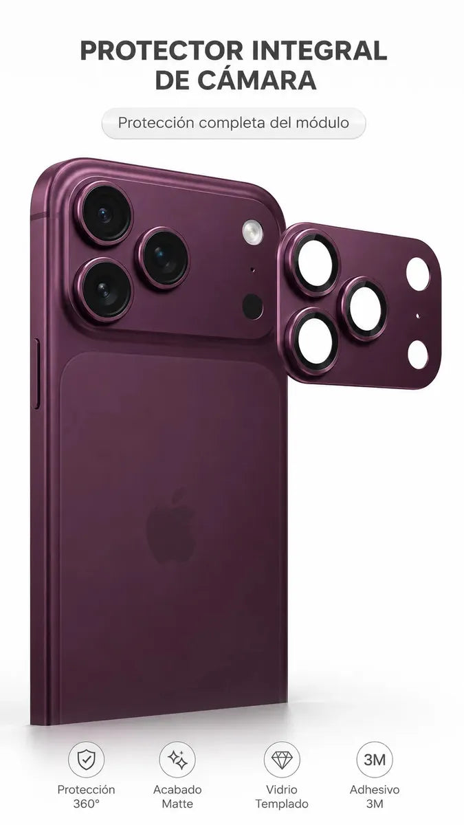 Protector Metálico para Cámara iPhone 18 Pro Max | Vidrio 9H