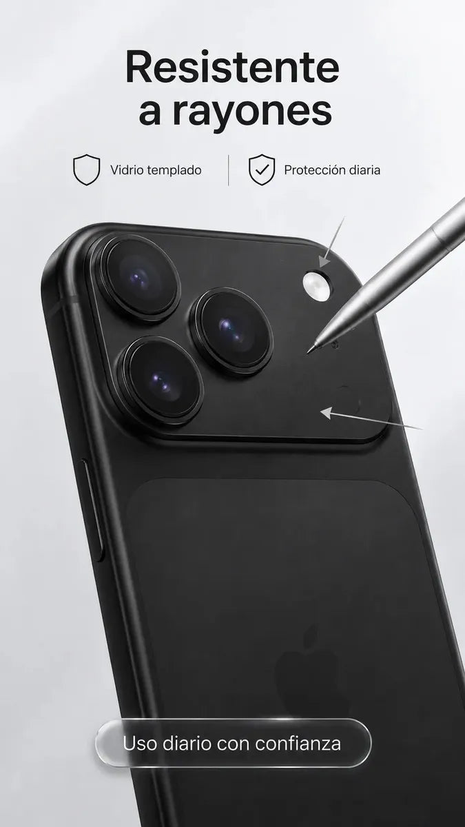 Protector Metálico para Cámara iPhone 18 Pro Max | Vidrio 9H