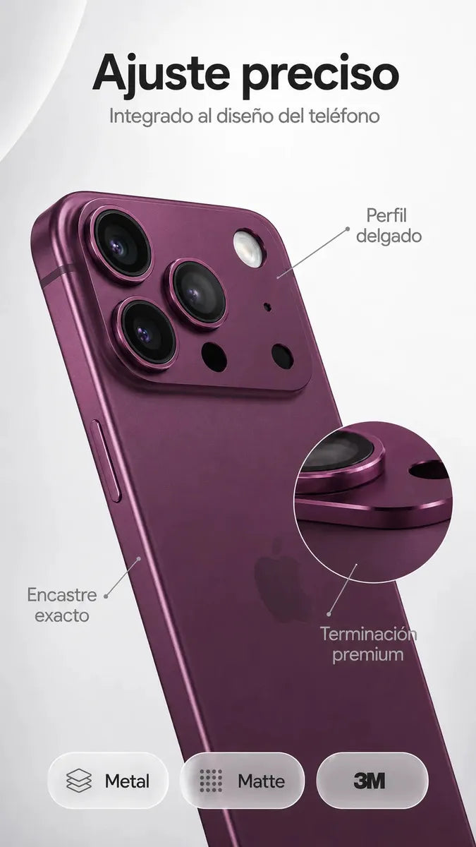 Protector Metálico para Cámara iPhone 18 Pro Max | Vidrio 9H