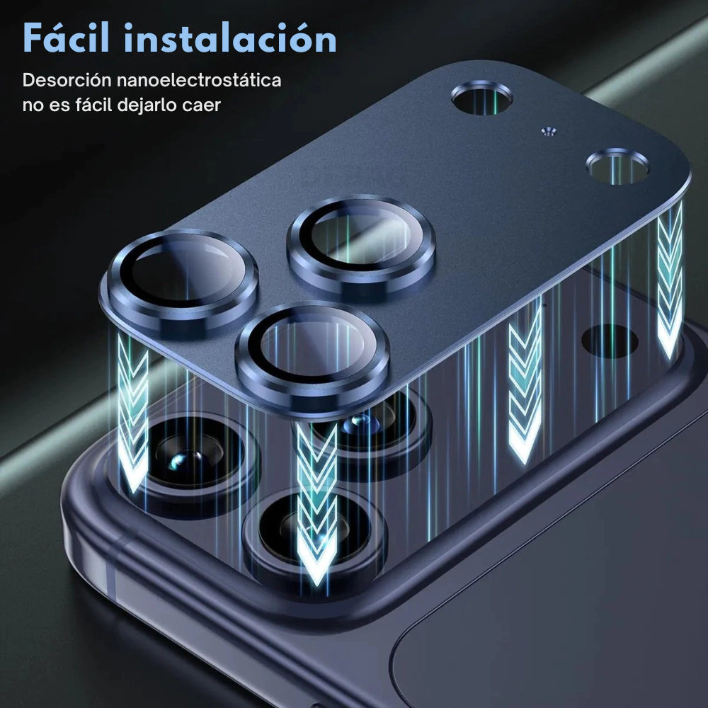 Protector Metálico para Cámara iPhone 17 Pro | Vidrio 9H