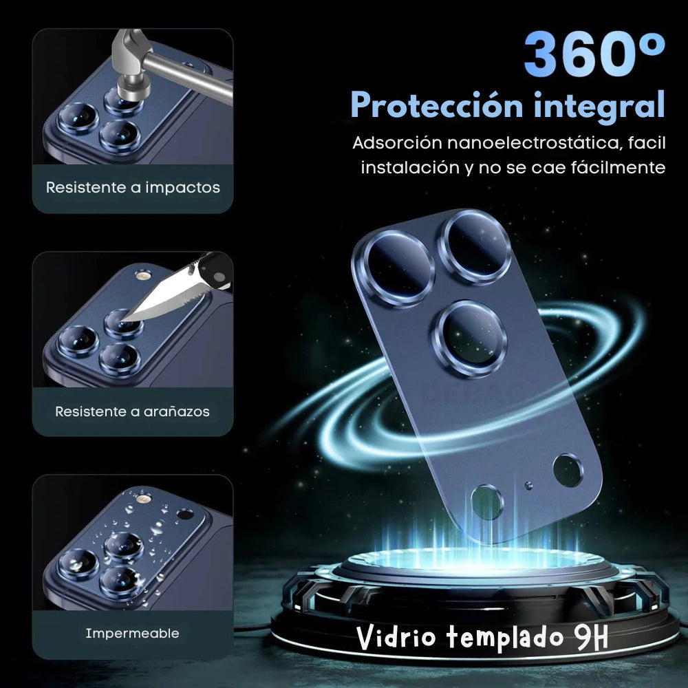 Protector Metálico para Cámara iPhone 17 Pro | Vidrio 9H